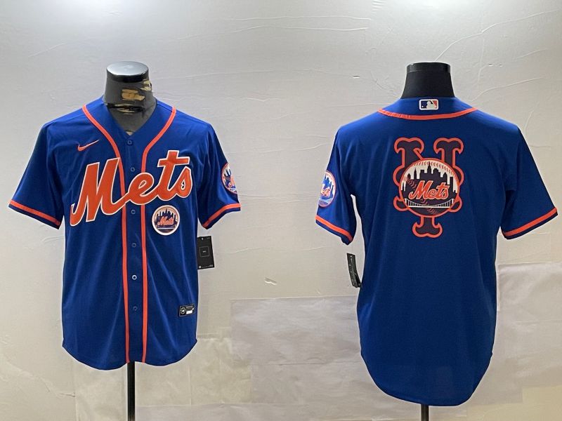 Men New York Mets Blank Blue Game 2024 Nike MLB Jersey style 4